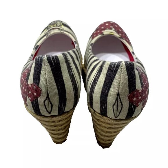 NEW Goby Wedge Heels Striped Zebra Print Rio Catch Your Mood Irregular 8.5 EU 39 - Picture 7 of 9
